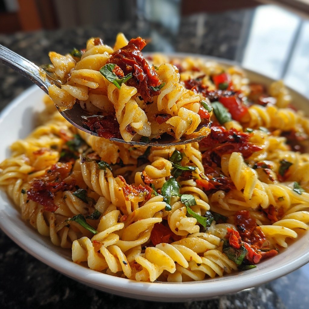 Mediterraner Nudelsalat Mit Getrockneten Tomaten