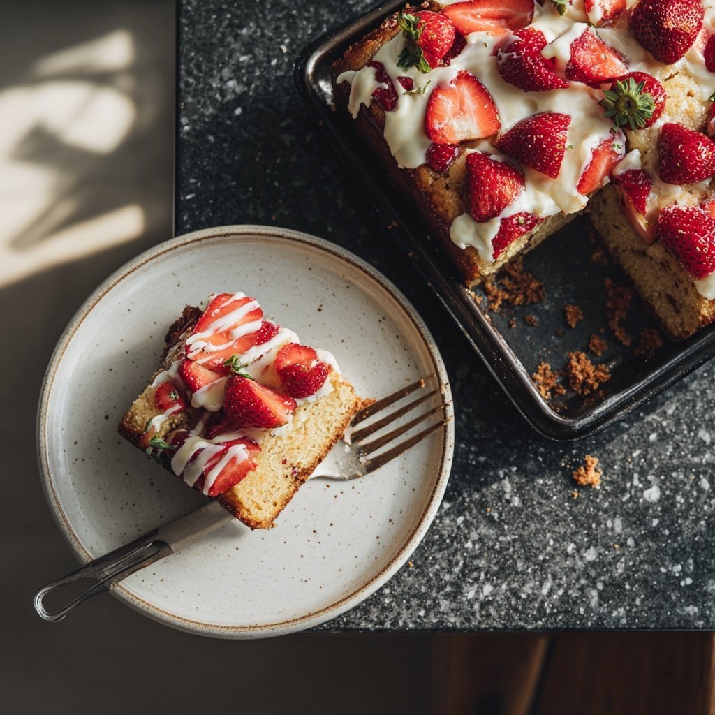 Erdbeer Vanille Blechkuchen