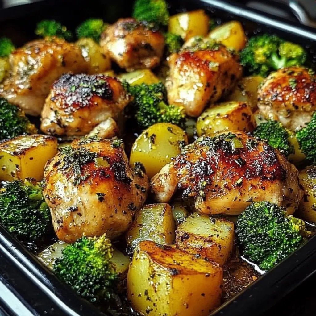 Honey-Garlic Chicken mit Brokkoli und Kartoffeln